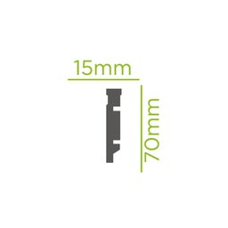 Rodapé de Poliestireno 7cm x 15mm Frisado  2,4 Metro Linear - 4