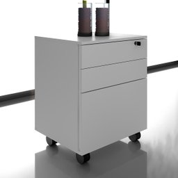 Conjunto Escritório Completo Com Mesa e Gaveteiro Volante Cor: Branco - 3 Conjunto Escritório Completo Com Mesa e Gaveteiro Volante Cor: Branco - 3