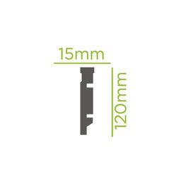 Rodapé de Poliestireno 12cm x 15mm Frisado  2,4 Metro Linear - 4