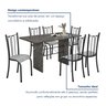 Conjunto Sala de Jantar 6 Lugares Mesa 140x75cm Tampo Granito - 9