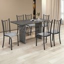 Ver imagem 1 de Conjunto Sala de Jantar 6 Lugares Mesa 140x75cm Tampo Granito