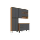 Ver imagem 1 de Cozinha Modulada Ronipa Nápoli Prime 3 Peças (1 Armário + 1 Balcão + 1 Paneleiro) C3p02 Castanho