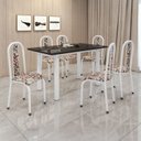 Ver imagem 1 de Conjunto Sala de Jantar Mesa 6 Cadeiras Tampo de Ardósia Sofia Branco/Home