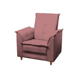 Poltrona Amamentação e Puff Bela Veludo Rosê Espuma D26 Tana Decor - 4