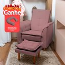 Ver imagem 1 de Poltrona Amamentação e Puff Bela Veludo Rosê Espuma D26 Tana Decor