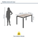 Ver imagem 3 de Conjunto Sala de Jantar Mesa 6 Cadeiras Tampo de Vidro Bella Preto/Off White