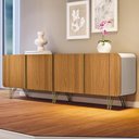 Ver imagem 5 de Aparador Buffet Bar 04 Portas 220cm Santiago B01 Off White Cinamomo - Lyam