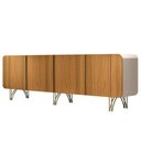 Ver imagem 1 de Aparador Buffet Bar 04 Portas 220cm Santiago B01 Off White Cinamomo - Lyam