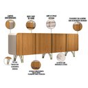 Ver imagem 3 de Aparador Buffet Bar 04 Portas 220cm Santiago B01 Off White Cinamomo - Lyam