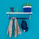 Ver imagem 1 de Prateleira com Cabideiro Style 9 Ganchos Natural e Preto