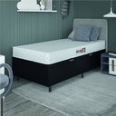 Ver imagem 3 de Cama Box Baú Colchão Solteiro Espuma D20 Malibu 78x188x53cm Branco / Preto Hellen