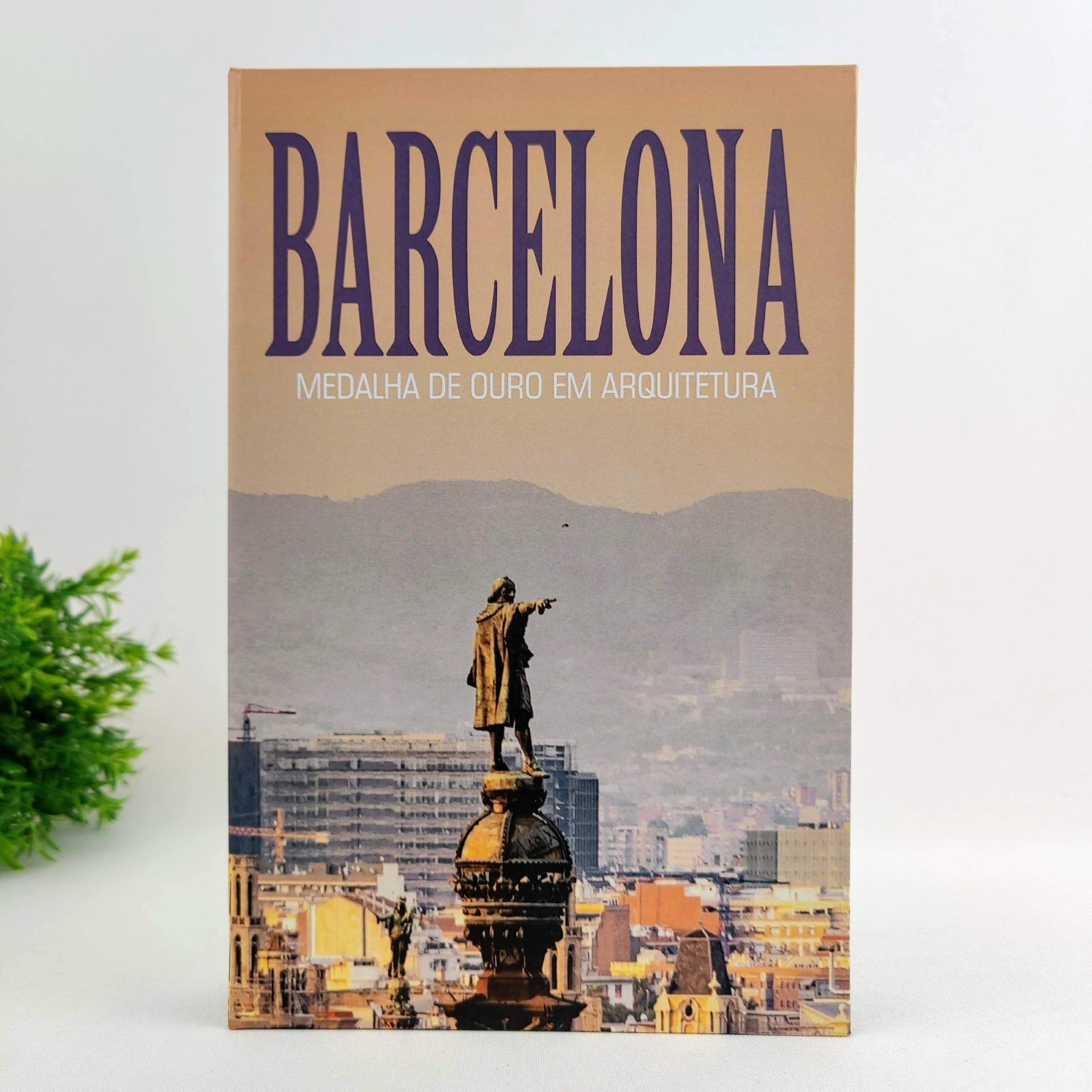 Caixa Livro Decorativa Bege Barcelona 26x17x4cm - 2