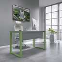 Ver imagem 1 de Mesa Madeira M150/70P25TUB 150cm Industrial Grafito e Verde Miró Cinza
