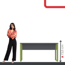 Ver imagem 5 de Mesa Madeira M150/70P25TUB 150cm Industrial Grafito e Verde Miró Cinza