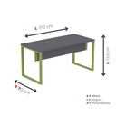 Ver imagem 4 de Mesa Madeira M150/70P25TUB 150cm Industrial Grafito e Verde Miró Cinza