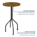 Ver imagem 6 de Conjunto Bistrô Mesa Redonda com 3 Banquetas Madeira Maciça e Aço Bete Prata/Marrom
