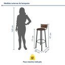 Ver imagem 4 de Conjunto Bistrô Mesa Redonda com 3 Banquetas Madeira Maciça e Aço Bete Prata/Marrom