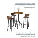 Ver imagem 7 de Conjunto Bistrô Mesa Redonda com 3 Banquetas Madeira Maciça e Aço Bete Prata/Marrom