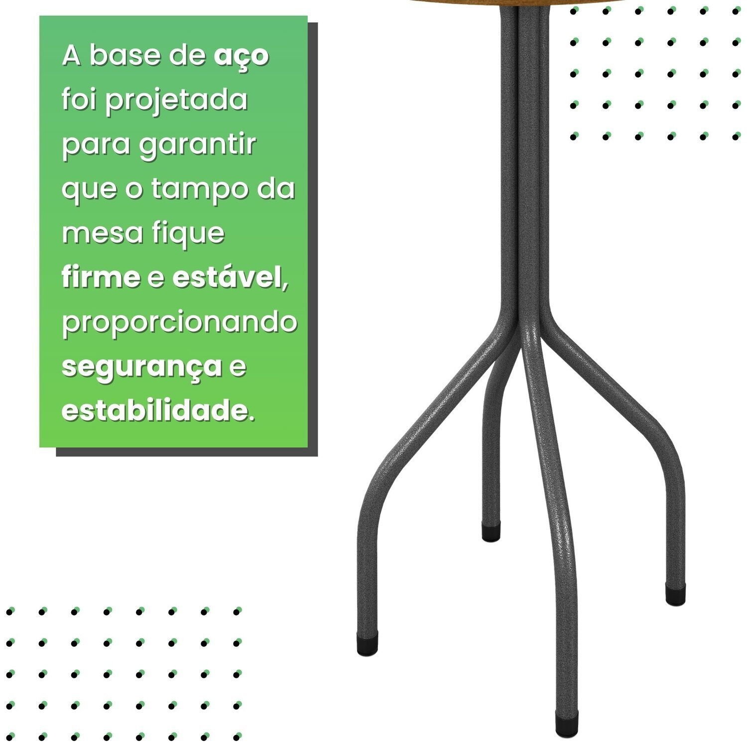 Conjunto Bistrô Bete Tampo Ripado Tradicional 70cm com 3 Banquetas - 9