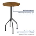 Ver imagem 6 de Conjunto Bistrô Mesa Redonda com 3 Banquetas Madeira Maciça e Aço Bete Prata/Marrom