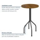 Ver mais imagens de Conjunto Bistrô Mesa Redonda com 3 Banquetas Madeira Maciça e Aço Bete Prata/Marrom