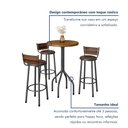 Ver imagem 7 de Conjunto Bistrô Mesa Redonda com 3 Banquetas Madeira Maciça e Aço Bete Prata/Marrom