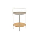 Ver imagem 2 de Mesinha Lateral Aura Redonda Apoio Bandeja Metal Madeira