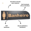 Ver imagem 2 de Placa Sinalização Banheiro Wc Mdf Masculino Feminino Parede - Mas/fem
