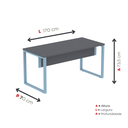 Ver imagem 4 de Mesa Madeira M150/70P25TUB 150cm Industrial Grafito e Azul Dali Cinza