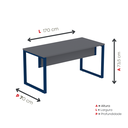 Ver imagem 4 de Mesa Madeira M150/70P25TUB 150cm Industrial Grafito e Azul Delrei Cinza