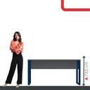 Ver imagem 5 de Mesa Madeira M150/70P25TUB 150cm Industrial Grafito e Azul Delrei Cinza