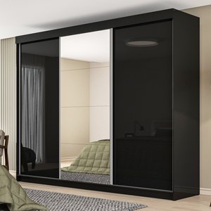 Guarda-roupa Casal 3 Portas 1 Porta Espelho 6 Gavetas Grajaú Yescasa
