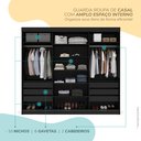 Ver imagem 4 de Guarda-roupa Casal 3 Portas com Espelho 6 Gavetas Grajaú Yescasa