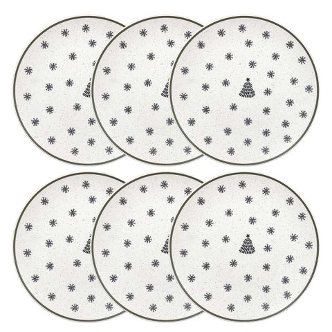 Conjunto de 6 Pratos Rasos 26 Cm Vilarejo de Natal Oxford