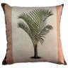Capa de Almofada Linho Palmeira Verde Moldura Marrom 45x45cm - Palmeira 3 - 2