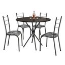 Ver imagem 2 de Conjunto Sala de Jantar 4 Lugares Mesa 70cm Tampo Ardósia Kelly