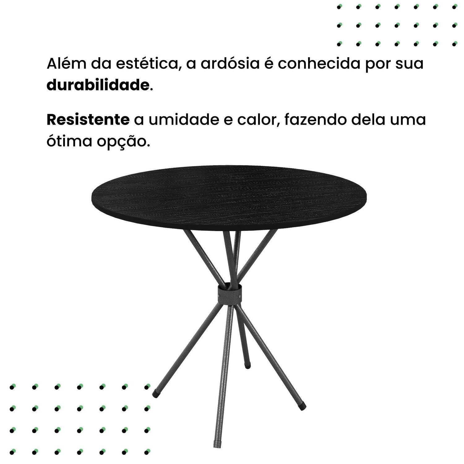 Conjunto Sala de Jantar 4 Cadeiras Mesa 70cm Tampo Ardósia Kelly - 8