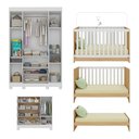 Ver imagem 5 de Quarto de Bebê Completo com Berço Americano 3 em 1 Bombom Multimóveis Mp4614 Branco/madeirado