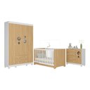 Ver imagem 2 de Quarto de Bebê Completo com Berço Americano 3 em 1 Bombom Multimóveis Mp4614 Branco/madeirado