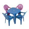 Kit Mesa Mais 2 Cadeiras Rosa e 2 Azul Infantil 58x26cm Teddy - 1