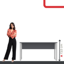 Ver imagem 5 de Mesa Madeira M150/70P25TUB 150cm Industrial Grafito e Cinza