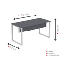 Ver imagem 4 de Mesa Madeira M150/70P25TUB 150cm Industrial Grafito e Cinza