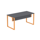 Ver imagem 3 de Mesa Madeira M150/70P25TUB 150cm Industrial Grafito e Laranja Picasso Cinza