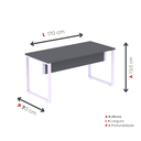 Ver imagem 4 de Mesa Madeira M150/70P25TUB 150cm Industrial Grafito e Lilas Cinza