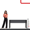Ver imagem 5 de Mesa Madeira M150/70P25TUB 150cm Industrial Grafito e Preto Cinza