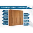 Ver imagem 2 de Guarda Roupa Casal 6 Portas (4 Ripadas) e 6 Gavetas Portugal Cinamomo/off White - Conquista