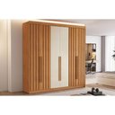 Ver imagem 1 de Guarda Roupa Casal 6 Portas (4 Ripadas) e 6 Gavetas Portugal Cinamomo/off White - Conquista