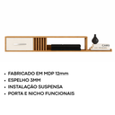 Ver imagem 4 de Rack Nicho Suspenso Pequeno Sala Quarto TV até 42" Mônaco - Freijó/Off