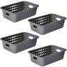 Kit 4 Cestas Organizadoras Baixas com Alças Laterais 3,3L OU Chumbo - 1