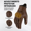 Ver imagem 3 de Luva de Couro Dedo Inteiro para Motociclista Marrom Touch Screen